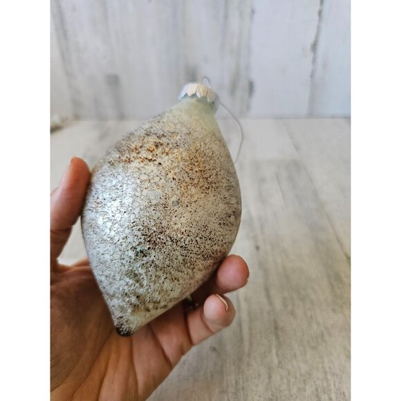 Speckled brown white teardrop ornament glass Xmas tree - Picture 7 of 8